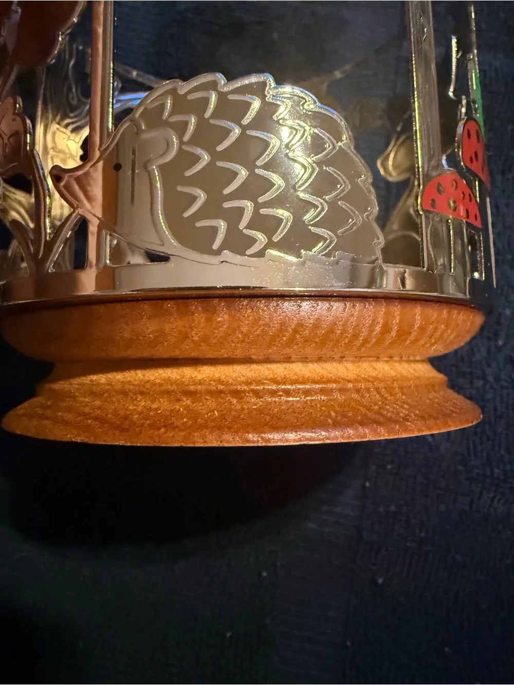 Whimsical Orange Fox Candle Holder with Sunflower Design